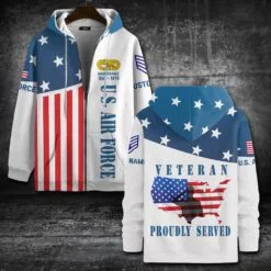 Air Force Badge, E 3 Air Force Airman First Class - Zip Hoodie