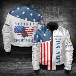 Navy Badge - Bomber Jacket