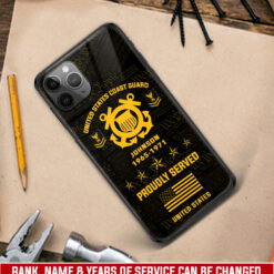 US Coast Guard, E 3 Red - Premium Glass Phone Case