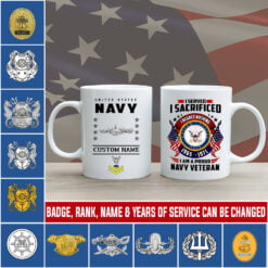 Navy Badge- White Mug 15oz