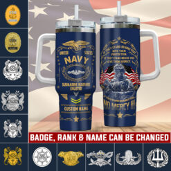 Navy Badge, E 6 Gold - Stainless Steel Tumbler 40oz