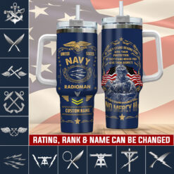 Navy Rating, E 7 Red - Stainless Steel Tumbler 40oz