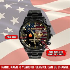 Marine Corps, E 6 Marines Staff Sergeant - Black Stainless Steel Watch