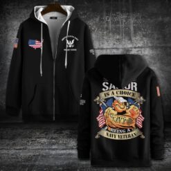 US Navy, E 3 Red - Zip Hoodie