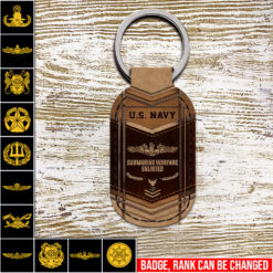 Navy Badge, E 7 Red - Keychain
