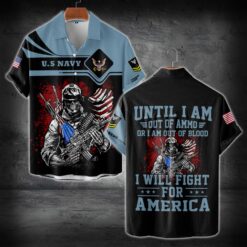 US Navy, Proud Veteran - Short Sleeve Button Shirt