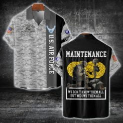 US Military - Air Force Badge - Short Sleeve Button Shirt