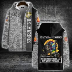 US Military - Marine Battalion - Zip Hoodie