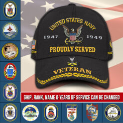 Navy Ship, E 4 Gold - Embroidered Classic Cap