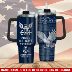 US Navy, Thank a Veteran - Stainless Steel Tumbler 40oz