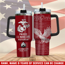 US Marine Corps, E 6 Marines Staff Sergeant - Stainless Steel Tumbler 40oz