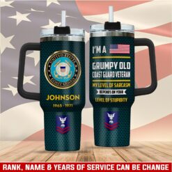 US Coast Guard, E 9 Gold - Stainless Steel Tumbler 40oz