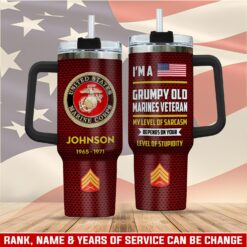 US Marine Corps, Duty, Honor, Country - Stainless Steel Tumbler 40oz
