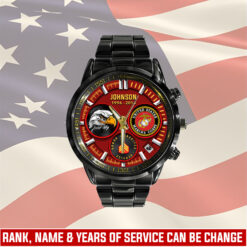 US Marine Corps, W 4 Marines Chief Warrant Officer 4 - Black Stainless Steel Watch