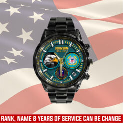 US Coast Guard, E 8 Gold - Black Stainless Steel Watch