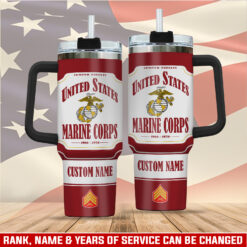 US Marine Corps, E 9 Marines Master Gunnery Sergeant - Stainless Steel Tumbler 40oz