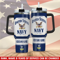 US Navy, E 2 Blue - Stainless Steel Tumbler 40oz