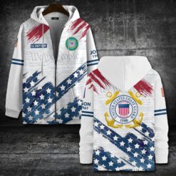 US Coast Guard, E 3 White - Zip Hoodie