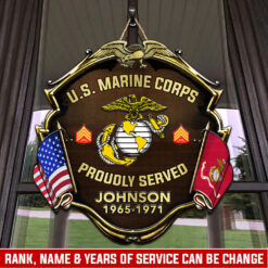 US Marine Corps, E 8 Marines First Sergeant - 2 Layers Wooden Sign 16x16in