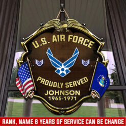 US Air Force, Aim High … Fly-Fight-Win - 2 Layers Wooden Sign 18x18in
