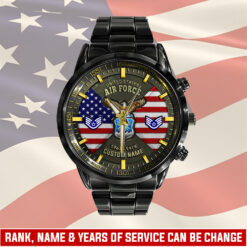 US Air Force, Served With Pride - Black Stainless Steel Watch