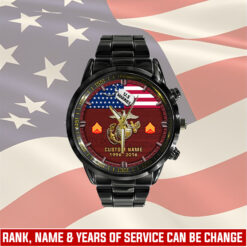 US Marine Corps, W 4 Marines Chief Warrant Officer 4 - Black Stainless Steel Watch