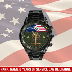 US Army, W 4 Army Chief Warrant Officer 4 - Black Stainless Steel Watch