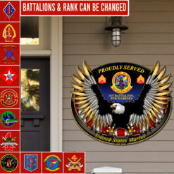 Marine Battalion, Semper Fidelis - Cut Metal Sign 14x14 Inch
