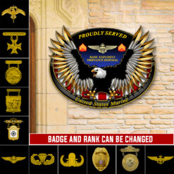 Marines Badge, O 2 Marines First Lieutenant - Cut Metal Sign 24x24 Inch