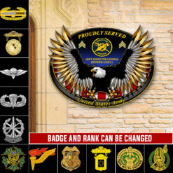 Army Badge, E 8 Army First Sergeant - Cut Metal Sign 24x24 Inch