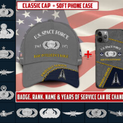 Space Force Badge Combo Classic Cap + Soft Phone Case