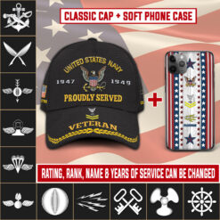 Navy Rating Combo Embroidered Cap + Soft Phone Case