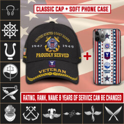 Coast Guard Rating Combo Embroidered Cap + Soft Phone Case