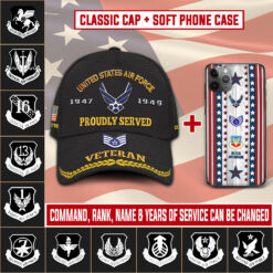 Air Force Command Combo Embroidered Cap + Soft Phone Case