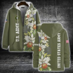 US Army, Honor, Duty, Service - Zip Hoodie