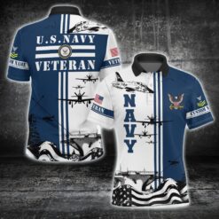 US Navy, E 7 Red - Polo Shirt