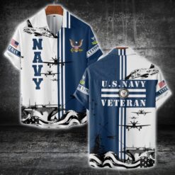 US Navy, Honor - Courage - Commitment - Short Sleeve Button Shirt