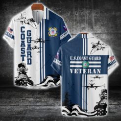 US Coast Guard, Proud Veteran - Short Sleeve Button Shirt
