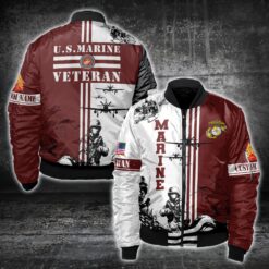 US Marine Corps, American By Birth, Veteran By Choice - Bomber Jacket