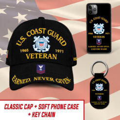 US Coast Guard Combo Classic Cap + Soft Phone Case + Keychain