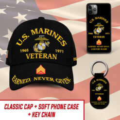 US Marine Corps Combo Classic Cap + Soft Phone Case + Keychain