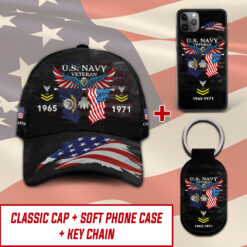 US Navy Combo Classic Cap + Soft Phone Case + Keychain