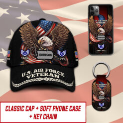 US Air Force Combo Classic Cap + Soft Phone Case + Keychain