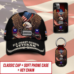 US Coast Guard Combo Classic Cap + Soft Phone Case + Keychain