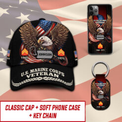 US Marine Corps Combo Classic Cap + Soft Phone Case + Keychain