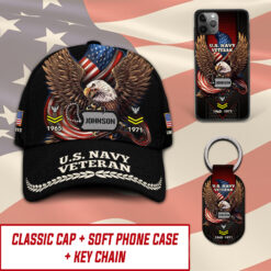 US Navy Combo Classic Cap + Soft Phone Case + Keychain