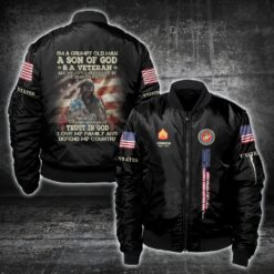 US Marine Corps, Proud Veteran - Bomber Jacket