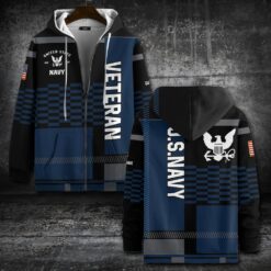 US Navy, E 3 Red - Zip Hoodie