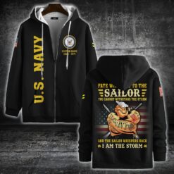 US Navy, Land Of The Free, Because Of The Brave - Zip Hoodie