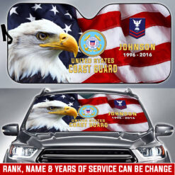 US Coast Guard, E 5 Gold - Car Sun Shade